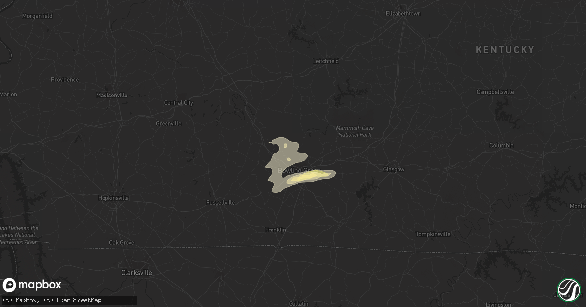 Hail map in Bowling Green, KY on June 26, 2015