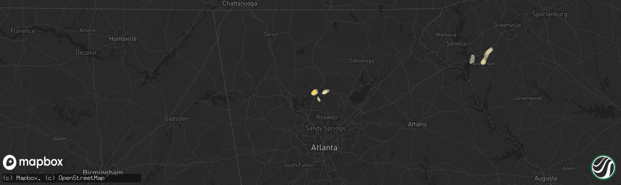 Hail map in Canton, GA on June 26, 2015