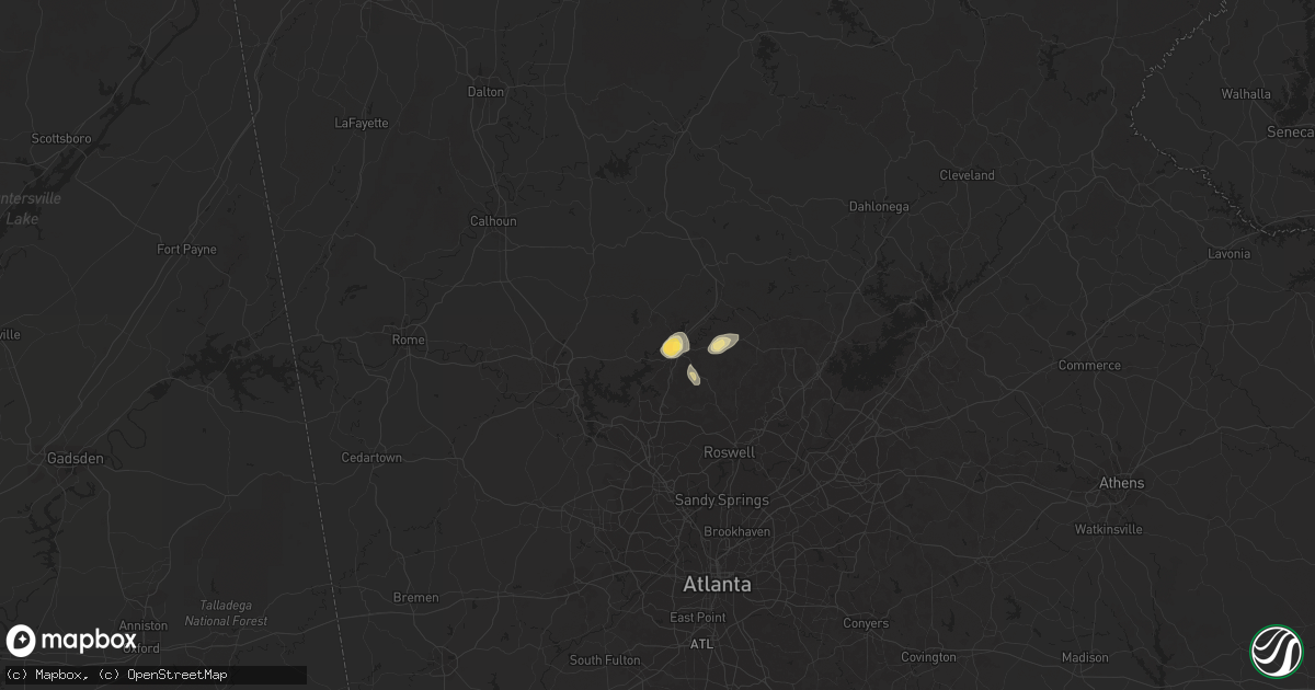 Hail map in Canton, GA on June 26, 2015