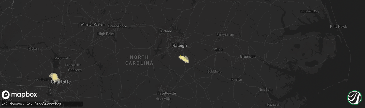 Hail map in Garner, NC on June 26, 2015