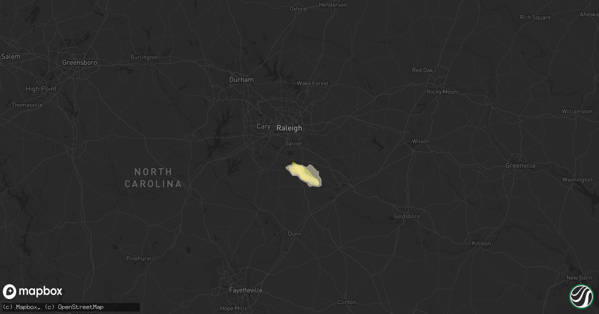 Hail map in Garner, NC on June 26, 2015