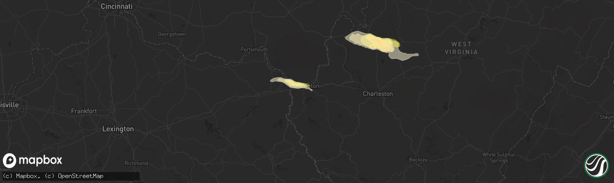 Hail map in Huntington, WV on June 26, 2015