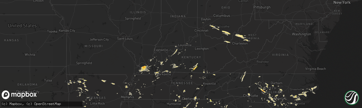 Hail map in Kentucky on June 26, 2015