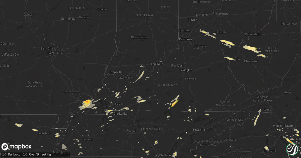 Hail map in Kentucky on June 26, 2015