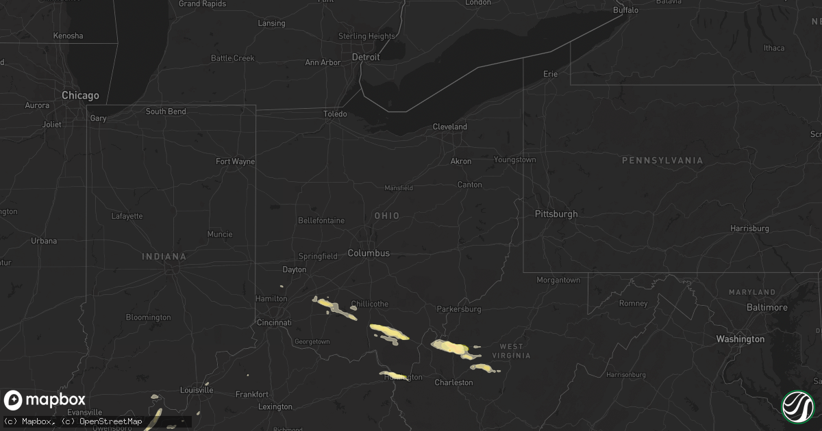 Hail map in Ohio on June 26, 2015