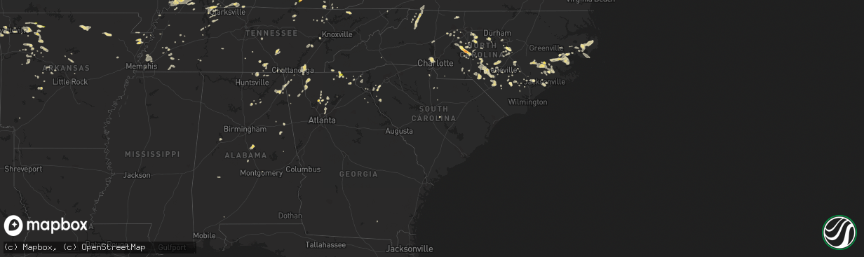 Hail map in South Carolina on June 26, 2015