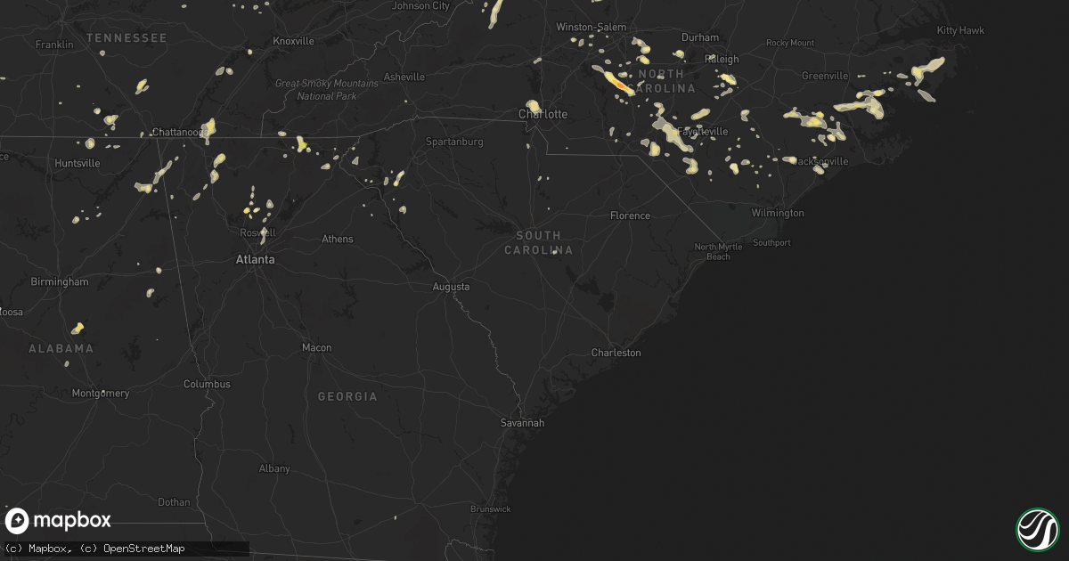 Hail map in South Carolina on June 26, 2015