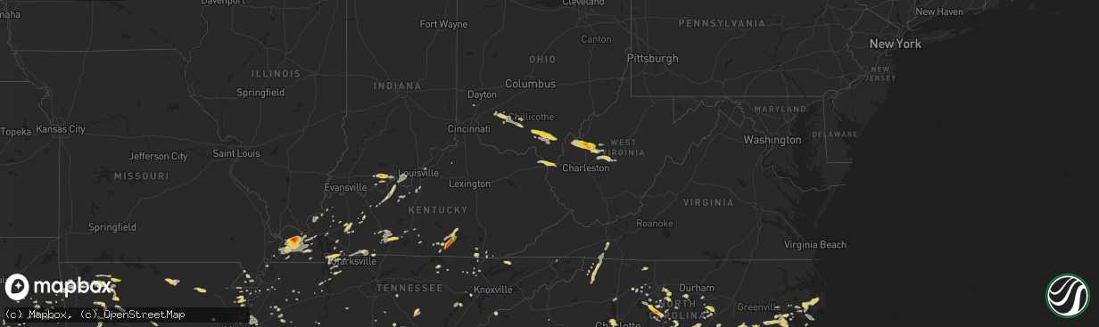 Hail map on June 26, 2015