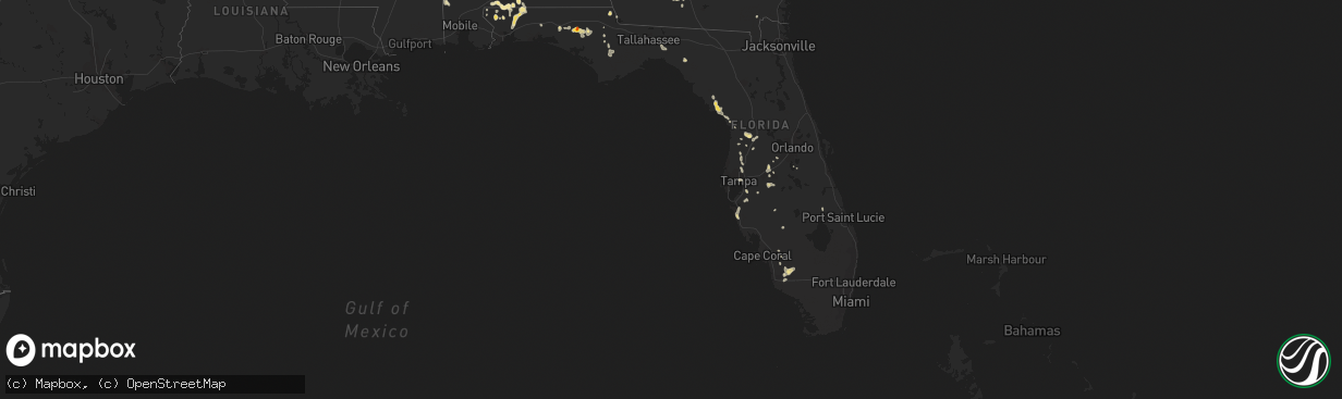 Hail map in Florida on June 26, 2016