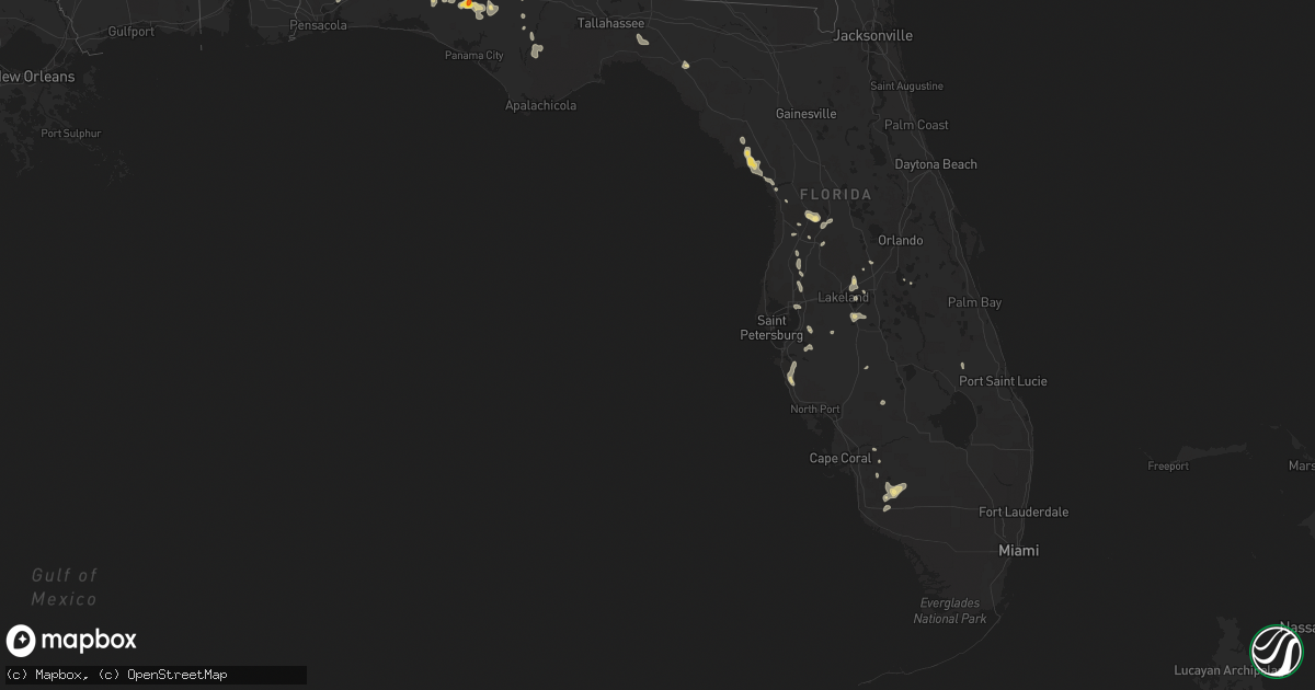 Hail map in Florida on June 26, 2016