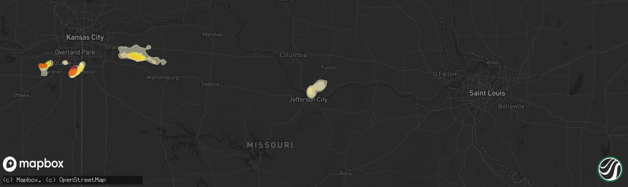 Hail map in Holts Summit, MO on June 26, 2016