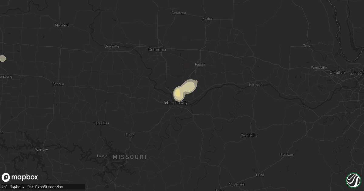 Hail map in Holts Summit, MO on June 26, 2016