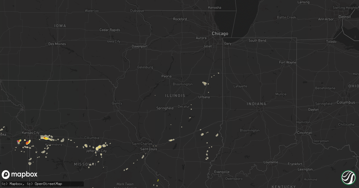Hail map in Illinois on June 26, 2016
