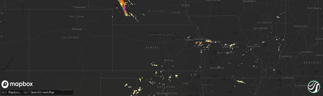 Hail map in Kansas on June 26, 2016