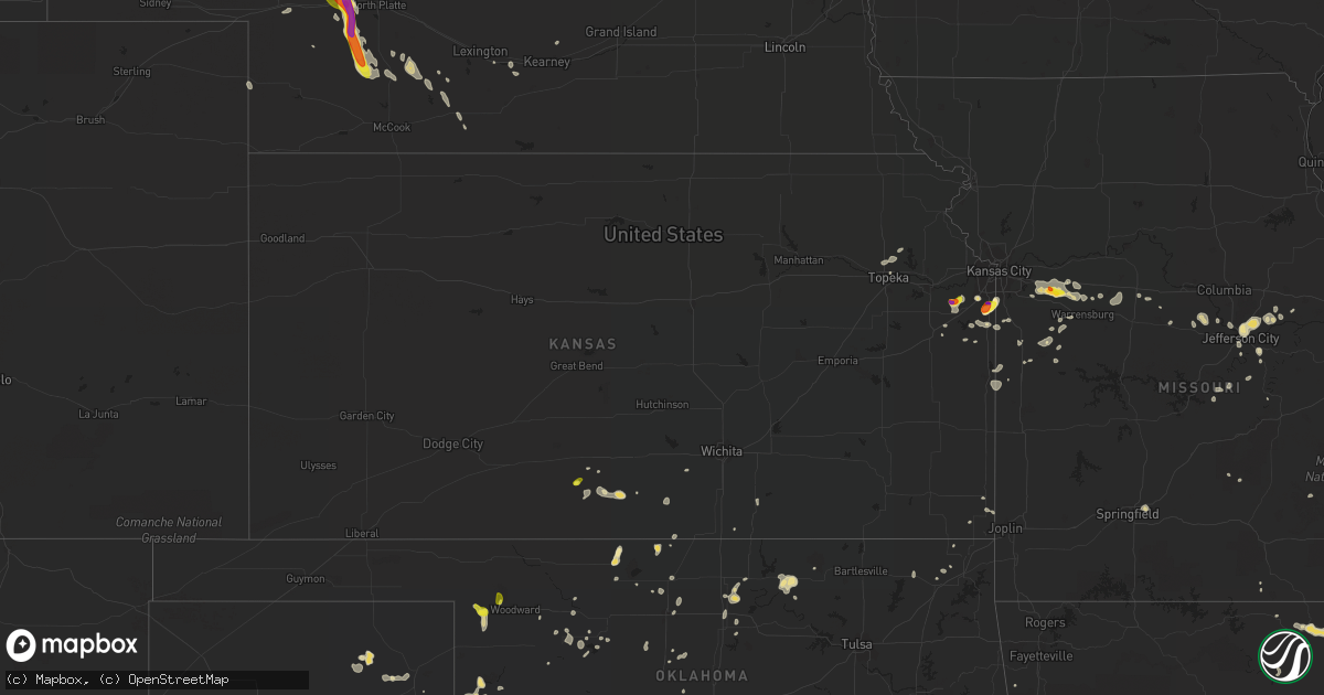 Hail map in Kansas on June 26, 2016