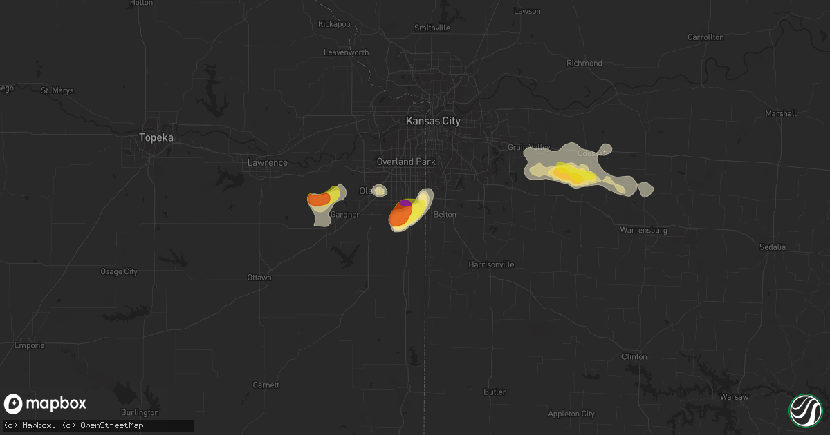 Hail map in Stilwell, KS on June 26, 2016