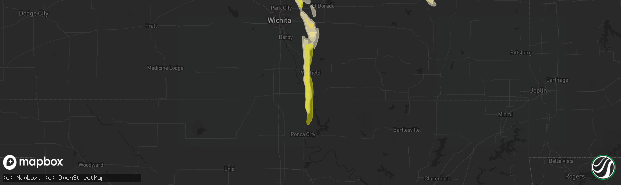 Hail map in Arkansas City, KS on June 26, 2017