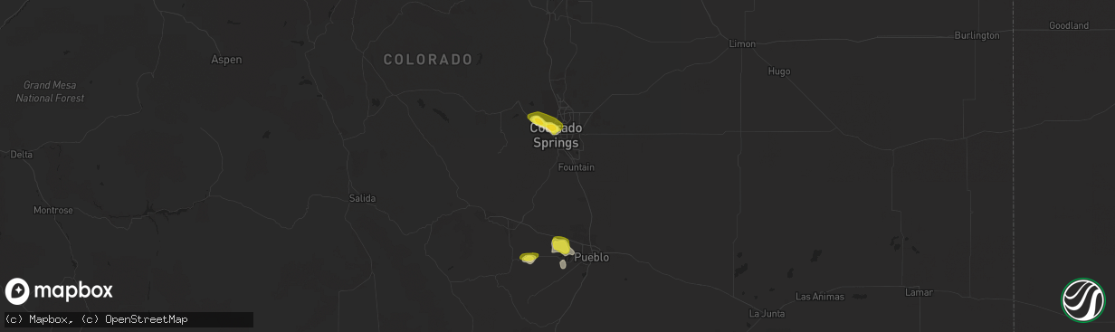 Hail map in Colorado Springs, CO on June 26, 2017