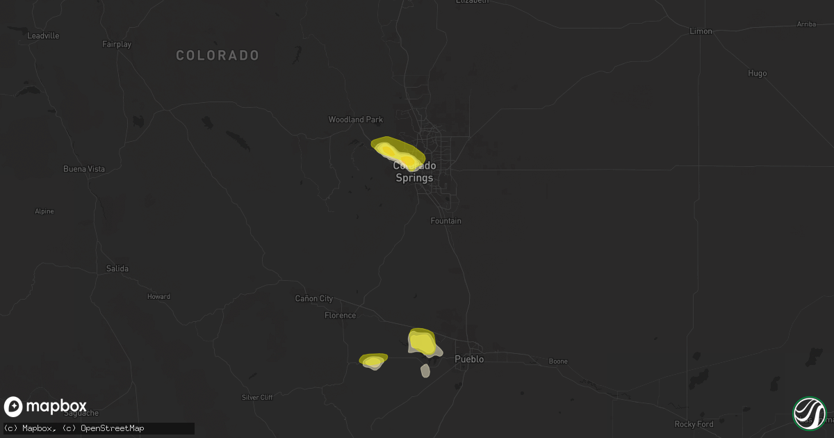 Hail map in Colorado Springs, CO on June 26, 2017