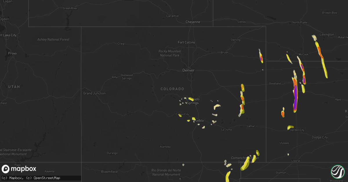 Hail map in Colorado on June 26, 2017