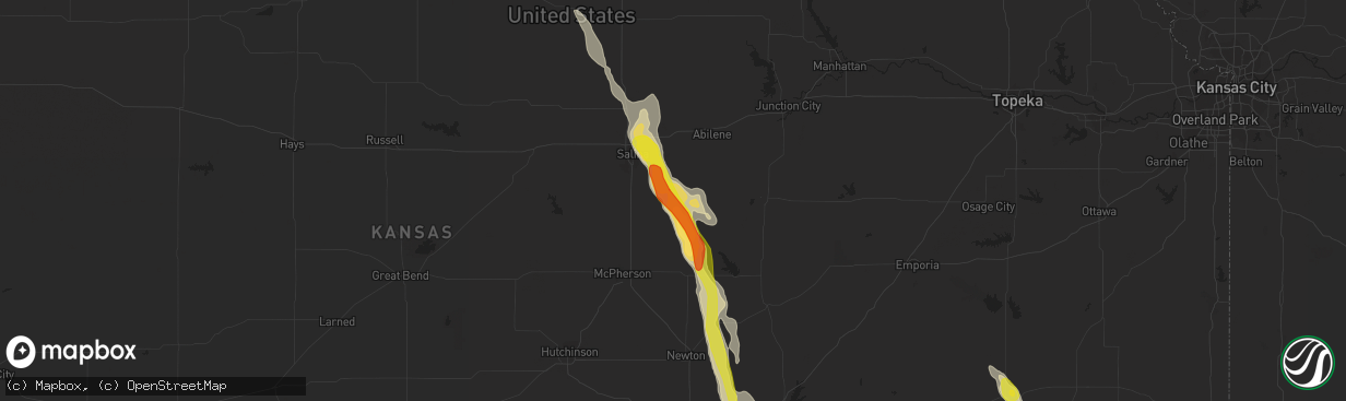 Hail map in Gypsum, KS on June 26, 2017