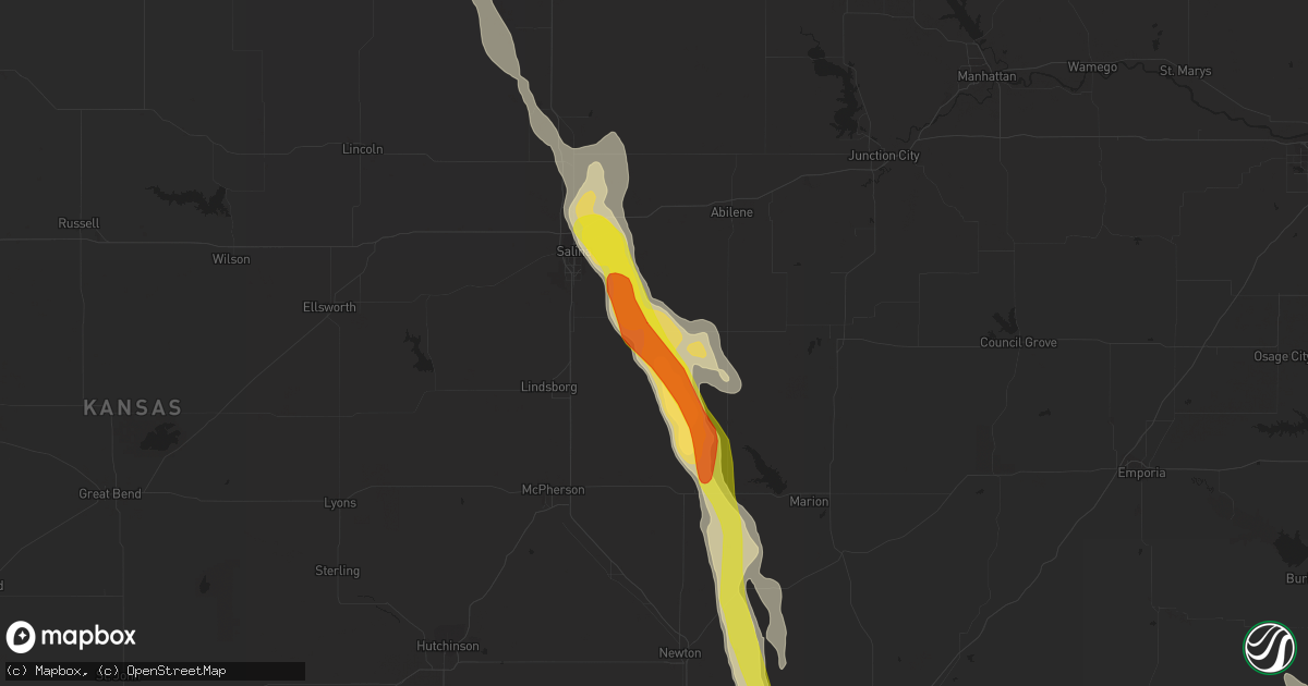 Hail map in Gypsum, KS on June 26, 2017