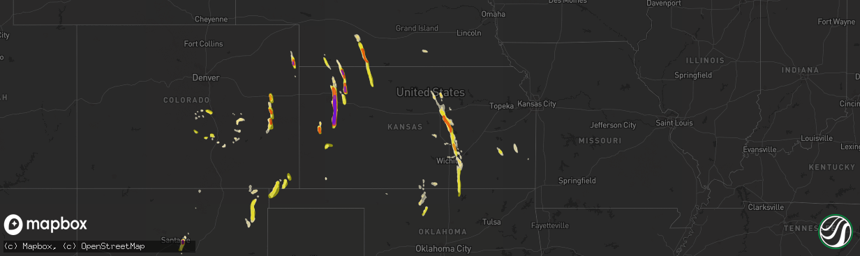 Hail map in Kansas on June 26, 2017