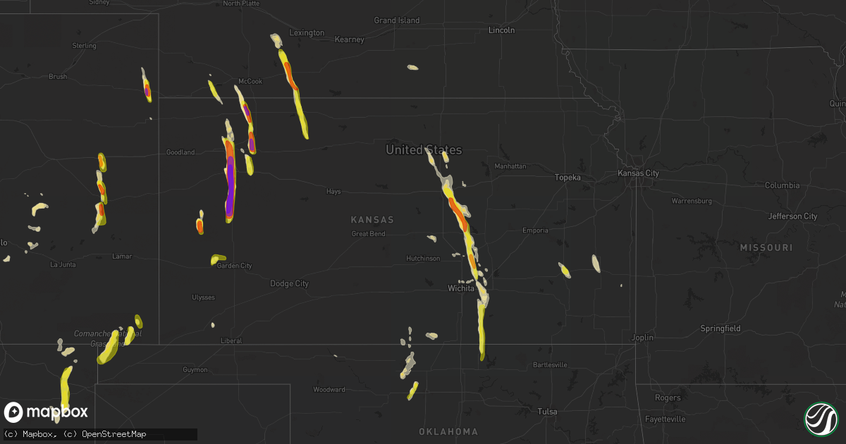 Hail map in Kansas on June 26, 2017