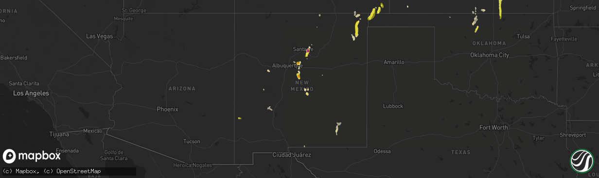 Hail map in New Mexico on June 26, 2017