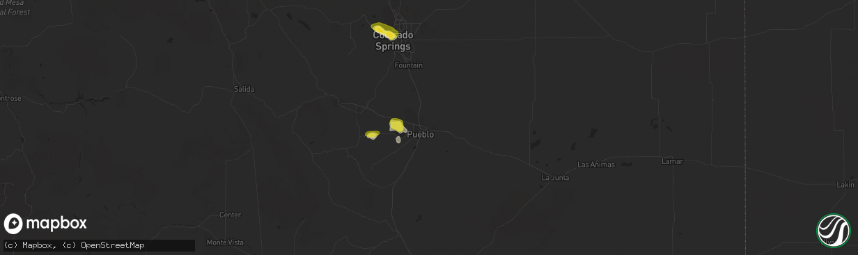 Hail map in Pueblo, CO on June 26, 2017