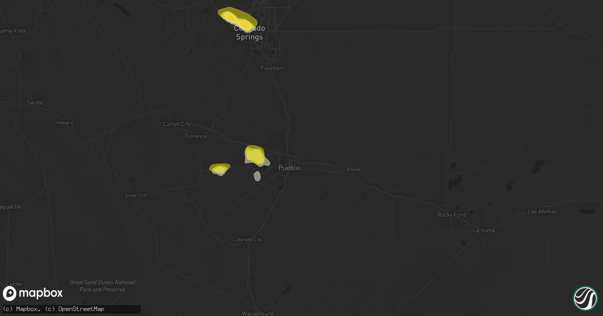 Hail map in Pueblo, CO on June 26, 2017