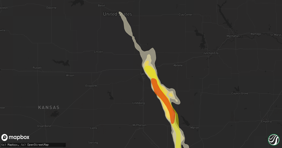 Hail map in Salina, KS on June 26, 2017