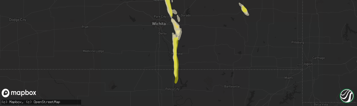 Hail map in Winfield, KS on June 26, 2017