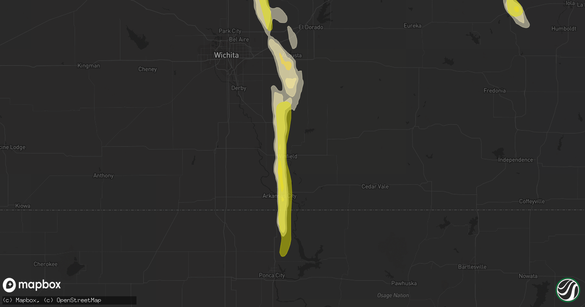 Hail map in Winfield, KS on June 26, 2017