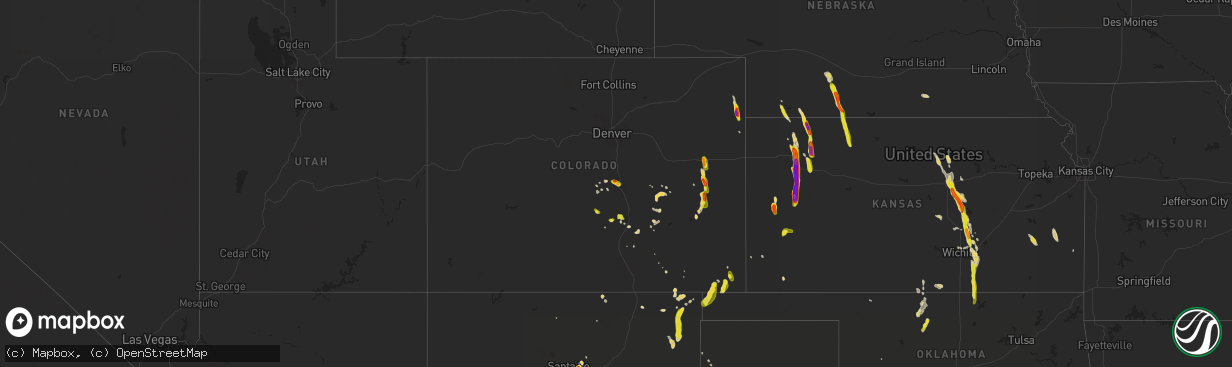 Hail map on June 26, 2017