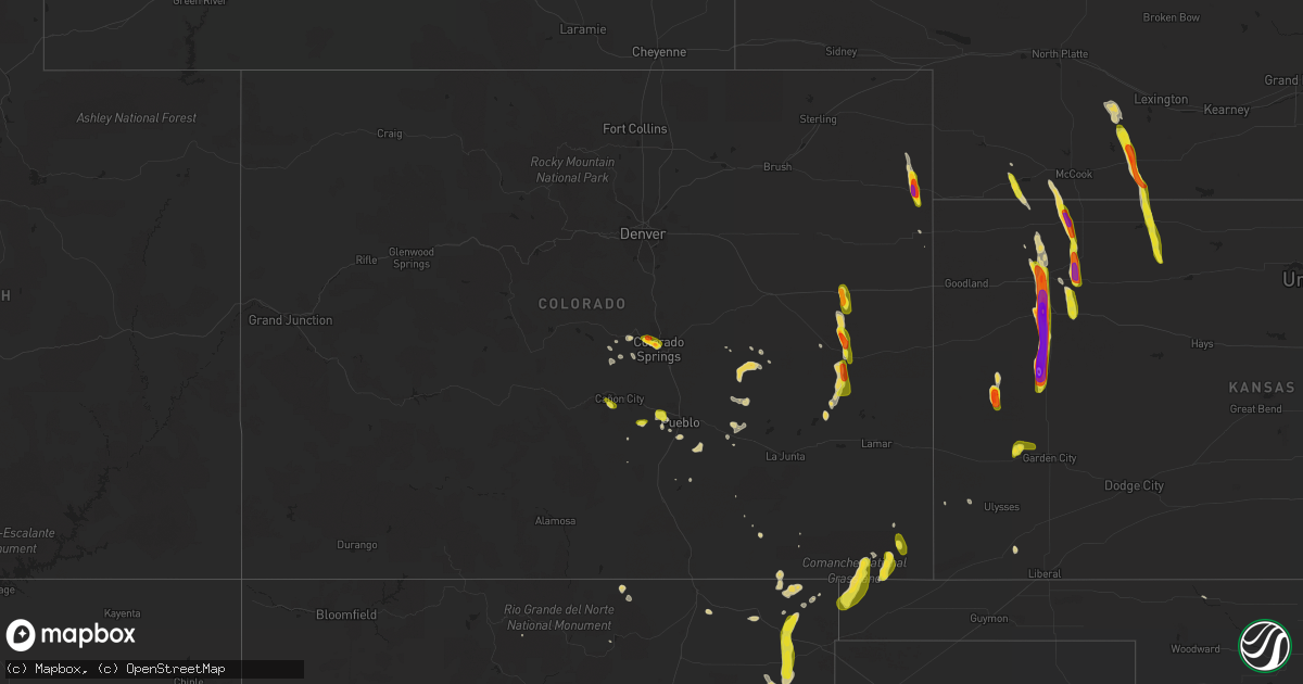 Hail map on June 26, 2017