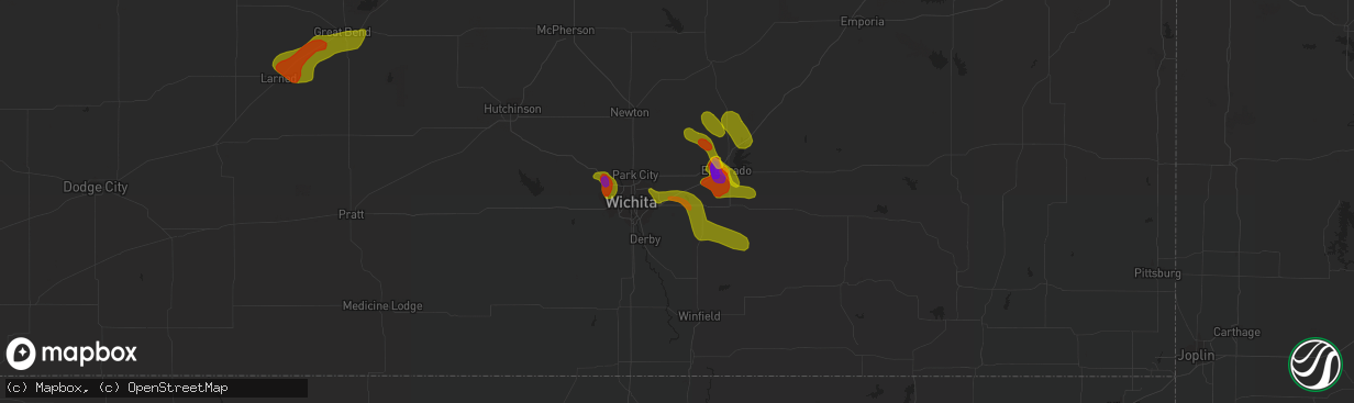 Hail map in Andover, KS on June 26, 2018