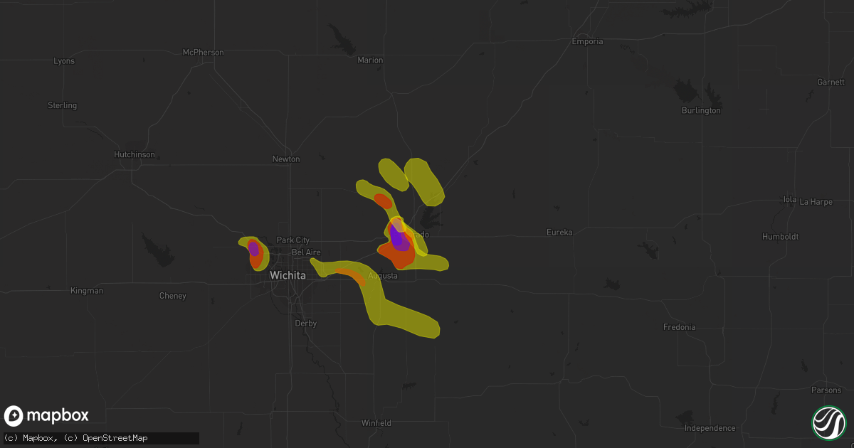 Hail map in El Dorado, KS on June 26, 2018
