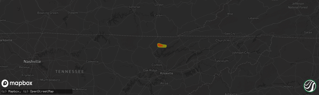 Hail map in La Follette, TN on June 26, 2018