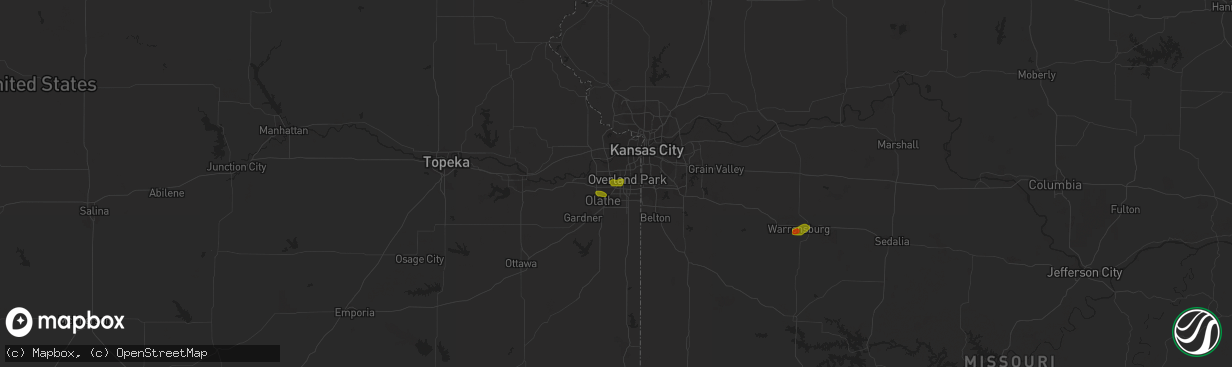 Hail map in Lenexa, KS on June 26, 2018