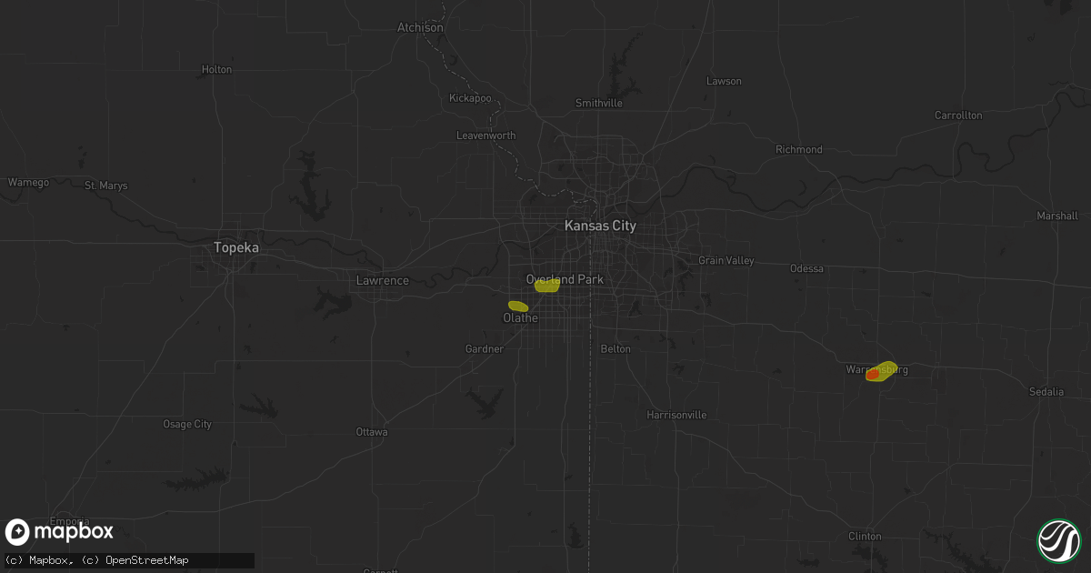 Hail map in Lenexa, KS on June 26, 2018