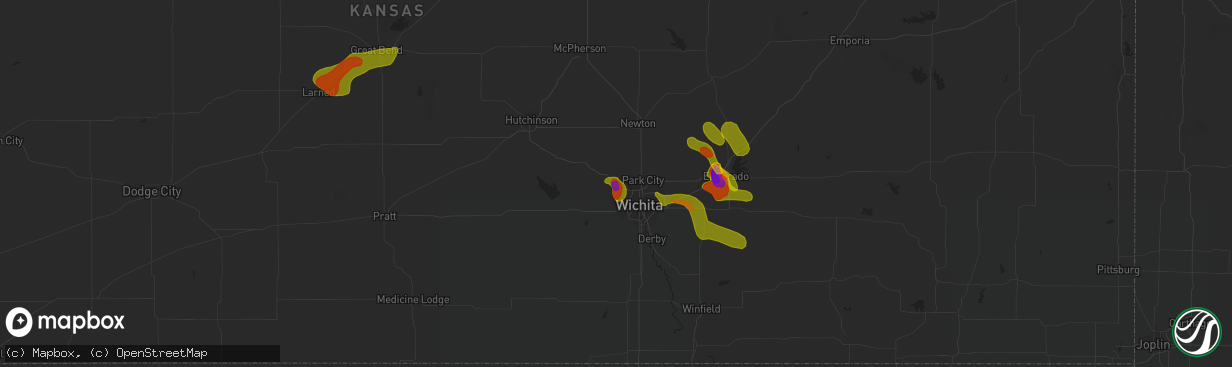 Hail map in Maize, KS on June 26, 2018