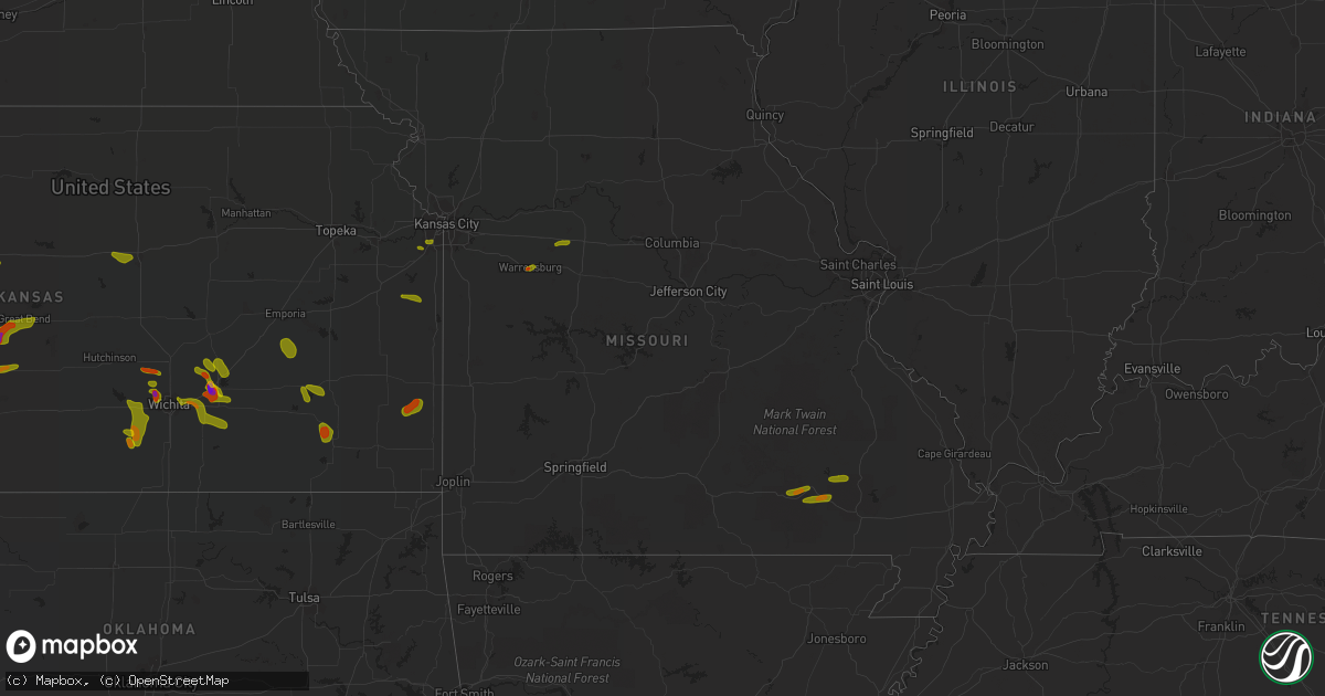 Hail map in Missouri on June 26, 2018