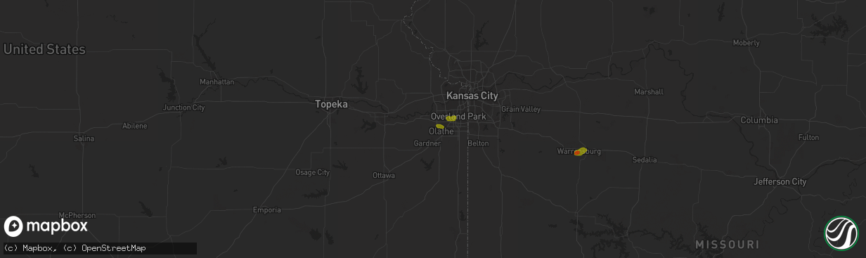 Hail map in Olathe, KS on June 26, 2018