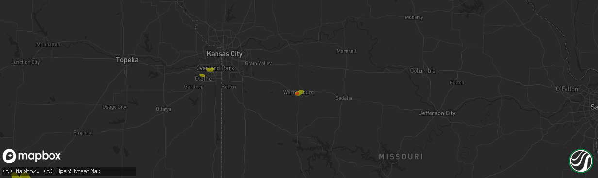 Hail map in Warrensburg, MO on June 26, 2018