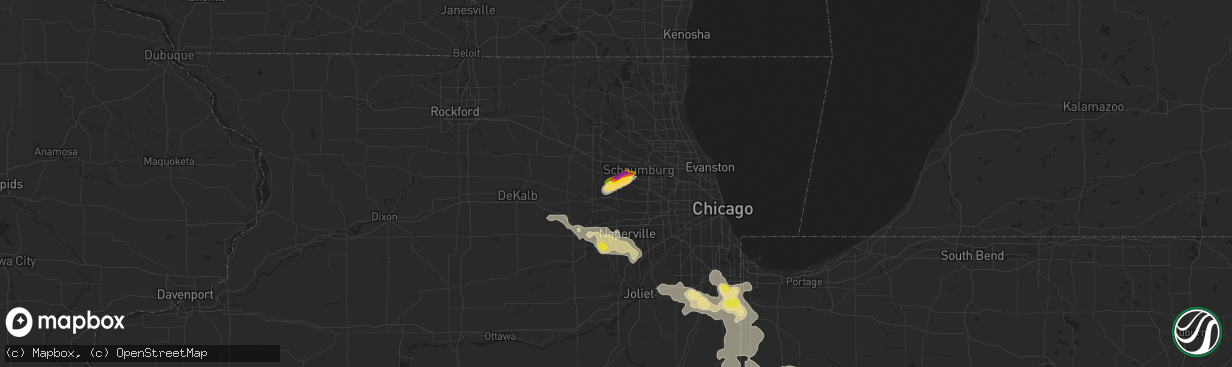 Hail map in Bartlett, IL on June 26, 2019