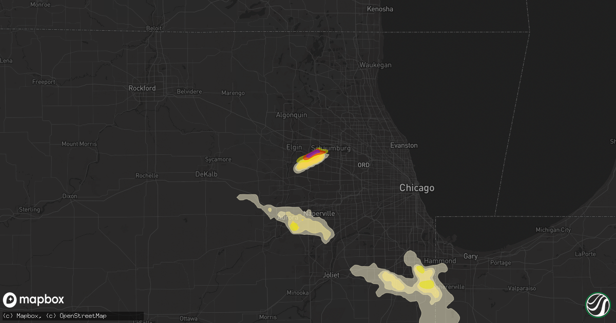 Hail map in Bartlett, IL on June 26, 2019