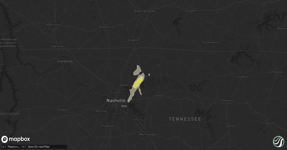 Hail map in Gallatin, TN on June 26, 2019
