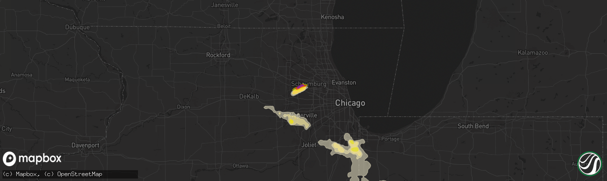 Hail map in Hanover Park, IL on June 26, 2019