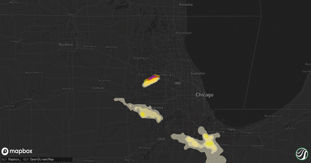Hail map in Hanover Park, IL on June 26, 2019
